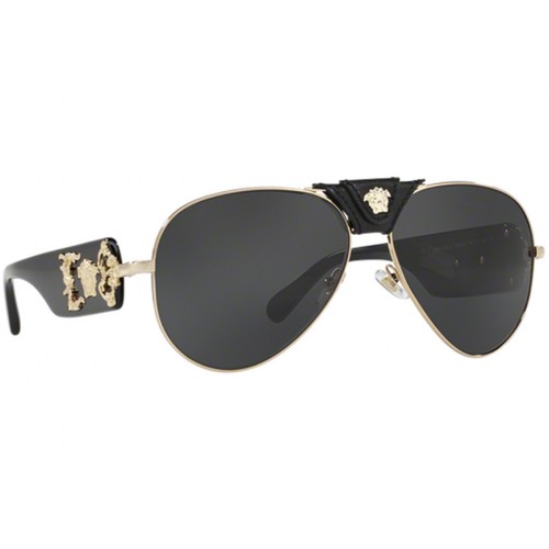 Γυαλιά ηλίου Versace VE 2150Q 100287 Χρυσό Μαύρο/Γκρι (100287) Πολυκαρβονικός 100% UV Προστασία